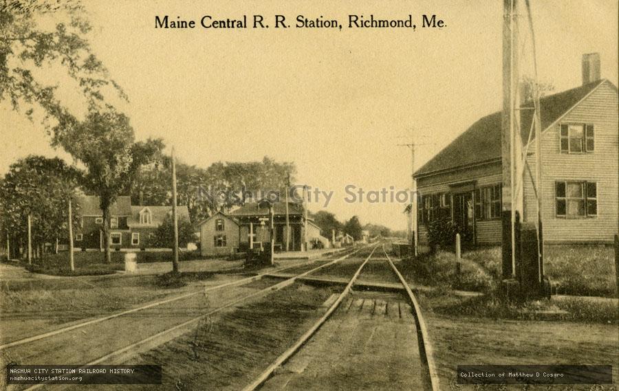 Postcard: Maine Central Railroad Station, Richmond, Maine